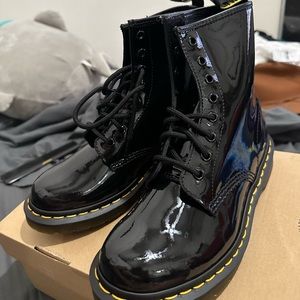 Dr marten patent lamper black boots size 7